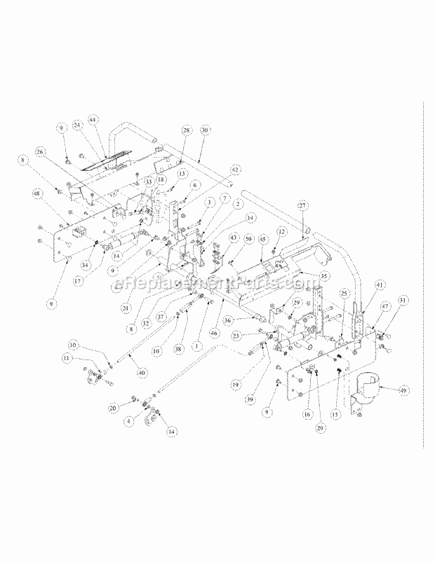 Control Assembly Diagram and Parts List for M72-GN33 53BB5FJZ750 Cub Cadet Sprayer